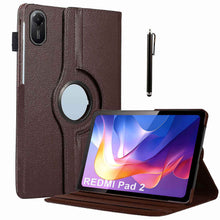 Load image into Gallery viewer, ProElite Cover for Xiaomi Redmi Pad 2 11 inch Case Cover, 360 Rotatable Smart Flip Case Cover for Xiaomi Redmi Pad 2 11 inch Tablet with Stylus Pen, Brown