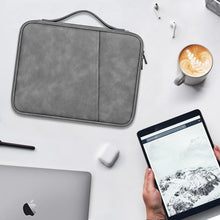 Load image into Gallery viewer, ProElite Polyster Tablet Sleeve Case Upto 13.3 inch for Samsung Galaxy Tab S9 FE+/S7/S8 Plus/S9 Plus/S7 FE 12.4", iPad Pro 12.9", MacBook Air/Pro Retina, Microsoft Surface Pro 4/5/6/7/8/9, Dark Grey