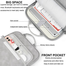 Load image into Gallery viewer, ProElite Tablet Sleeve Bag Upto 9-11 inch for iPad 10.2/10.9/Pro 11/Lenovo/Galaxy Tab A9 Plus/S8/S9/Realme Pad/Honor Pad/Oppo/Mi pad 7/Redmi Pad,Oneplus Pad, Handle with Shoulder Strap, Light Grey
