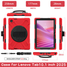 Load image into Gallery viewer, ProElite Cover for Lenovo Tab 10.1 inch 2025 Cover Case, Rugged 3 Layer Armor case Cover for Lenovo Tab 10.1 inch 2025 with Hand Grip & Rotating Kickstand with Shoulder Strap, Red