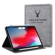 Load image into Gallery viewer, ProElite Smart Deer Flip case Cover for Apple iPad Pro 11" 2020, 2nd Generation with Pencil Holder (Grey)