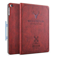 Load image into Gallery viewer, ProElite Deer Flip case Cover for Samsung Galaxy Tab S6 Lite 10.4 Inch SM-P610/P615 (Supports S Pen Magnetic Attachment), Wine Red