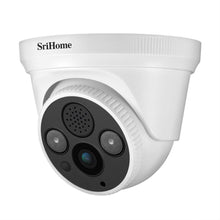 Load image into Gallery viewer, Srihome SH030b Dome POE 3MP Ultra HD 1296p IP Security Camera CCTV with 2 Way Audio