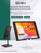 Load image into Gallery viewer, Kakusiga ABS Holder Stand for Mobile & Samsung Lenovo Huawei Honor Apple Tablets (4" to 11"), White