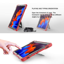 Load image into Gallery viewer, ProElite Rugged 3 Layer Armor case Cover for Samsung Galaxy Tab S8 Plus/ S7 Plus 12.4 Inch SM-T970/T975/T976/X800/X806 with SPen Holder, Red