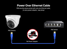 Load image into Gallery viewer, Srihome SH030b Dome POE 3MP Ultra HD 1296p IP Security Camera CCTV with 2 Way Audio