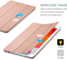 Load image into Gallery viewer, ProElite Smart Trifold Hard Back Flip Stand Case Cover for Apple iPad 9.7 inch 2018/2017 5th 6th Generation with Stylus Pen- Gold