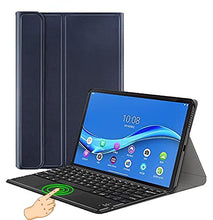 Load image into Gallery viewer, ProElite Detachable Wireless Bluetooth Touchpad Keyboard flip case Cover for Lenovo Tab M10 FHD Plus 10.3&quot; X606V /TB-X606/TB-X606X Tablet, Dark Blue
