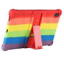Load image into Gallery viewer, ProElite Soft Silicon Back case Cover with Stand for Motorola Moto Tab G70 LTE 11 inch, Rainbow