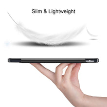 Load image into Gallery viewer, ProElite Smart Trifold Flip Case Cover for Apple iPad Air 5th/4th Gen 10.9 inch , Translucent Back with Clasp, Feather Series, Black