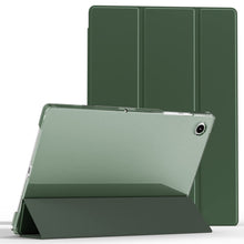 Load image into Gallery viewer, ProElite Smart Flip Case Cover for Samsung Galaxy Tab A8 10.5" SM-X200/ SM-X205/ SM-X207 2021 Translucent Back with Stylus Pen, Dark Green