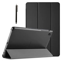 Load image into Gallery viewer, ProElite Smart Flip Case Cover for Samsung Galaxy Tab A7 Lite 8.7" SM-T220/225 Translucent Back with Stylus Pen, Black