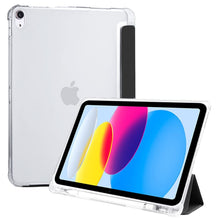 Load image into Gallery viewer, ProElite Smart Flip Case Cover for Apple iPad 10th Generation 10.9 inch 2022, Transparent Soft Back with Pencil Holder, Black