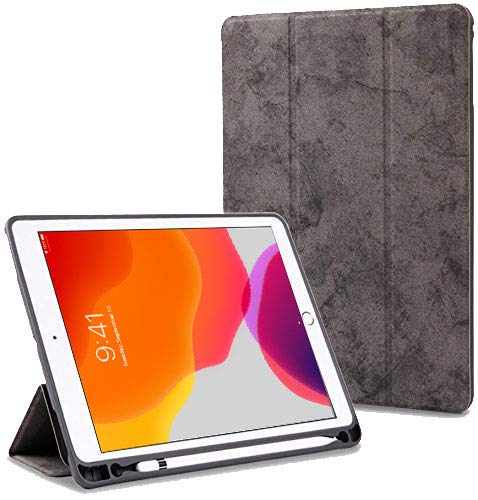 ProElite Smart PU Flip Case Cover for Apple ipad 7th/8th/9th Gen (2021) 10.2 inch with Pencil Holder, Grey