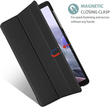 Load image into Gallery viewer, ProElite Smart Flip Case Cover for Samsung Galaxy Tab A7 Lite 8.7" SM-T220/225 Translucent Back with Stylus Pen, Black