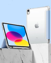 Load image into Gallery viewer, ProElite Smart Flip Case Cover for Apple iPad 10th Generation 10.9 inch 2022, Clear Soft Edge & Transparent Frosted Back with Pencil Holder, Black