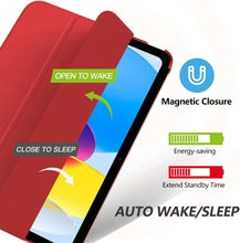 Load image into Gallery viewer, ProElite Cover for Apple iPad (A16) 11th/10th Generation (2025/2022) Cover Case, Transparent Smart case for iPad 11th/10th Gen 2025/2022 (Supports Auto Sleep Wake) with Stylus Pen, Red