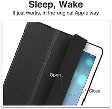 Load image into Gallery viewer, ProElite Smart Flip Case Cover for Apple ipad 7th/8th/9th Gen (2021) 10.2 inch with Stylus Pen, Translucent & Hard Back, Grey