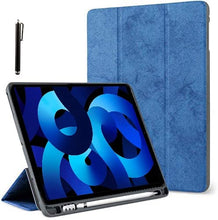 Load image into Gallery viewer, ProElite Smart PU Flip Case Cover for Apple iPad Air 11 M4/M3/M2 2026/2025/2024, iPad Air 10.9 inch 5th/4th Generation with Pencil Holder and Stylus Pen, Dark Blue