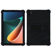 Load image into Gallery viewer, ProElite Soft Silicon Back case Cover with Stand for Xiaomi Mi Pad 5 11 Inch, Black
