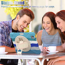 Load image into Gallery viewer, ProElite Rugged 3 Layer Armor case Cover for iPad Pro 11 inch 2022/2021 4th/3rd Gen with Pencil Holder, Shoulder Strap and Kickstand, Rainbow Blue