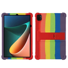 Load image into Gallery viewer, ProElite Soft Silicon Back case Cover with Stand for Xiaomi Mi Pad 5 11 Inch, Rainbow