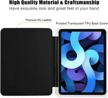 Load image into Gallery viewer, ProElite Smart Flip Case Cover for Apple iPad Air 4th/5th Gen 10.9 inch , Transparent Soft Back, Black