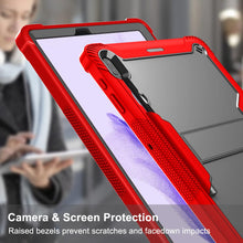 Load image into Gallery viewer, ProElite Rugged Shockproof Heavy Duty Back Case Cover for Samsung Galaxy Tab S8 Plus/S7 Plus/S7 FE 12.4 Inch SM-X800/X806/T970/T975/T976/T735, (with S Pen Holder), Red