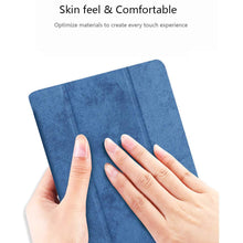 Load image into Gallery viewer, ProElite Smart PU Flip Case Cover for Apple iPad 9.7" 2017 2018 5th Gen/6th Gen Air 1 Air 2 (A1893/A1954) (Dark Blue) with Pencil Holder