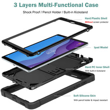 Load image into Gallery viewer, ProElite Rugged Shockproof Heavy Duty Back Case Cover for Lenovo Tab M10 HD 2nd Gen TB-X306X / Smart Tab M10 HD 2nd Gen TB-X306F, Black