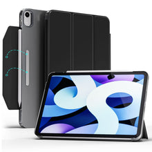 Load image into Gallery viewer, ProElite Smart Trifold Flip Case Cover for Apple iPad Air 5th/4th Gen 10.9 inch , Translucent Back with Clasp, Feather Series, Black