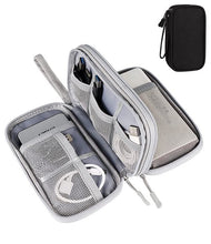 Load image into Gallery viewer, ProElite Nylon 2 Layers Power Bank case Hard Drive Case for 2.5-inch Western Digital, Seagate, Toshiba, Electronic Organizer Case for Gadget Hard Disk, Earphone, Waterproof, Black