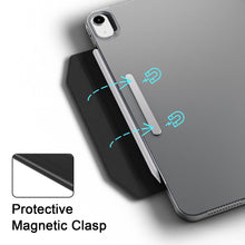 Load image into Gallery viewer, ProElite Smart Trifold Flip Case Cover for Apple iPad Air 5th/4th Gen 10.9 inch , Translucent Back with Clasp, Feather Series, Black