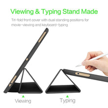 Load image into Gallery viewer, ProElite Smart PU Flip Case Cover for Apple iPad 9.7" 2017 2018 Air 1 Air 2 (A1893/A1954) (Black) with Pencil Holder