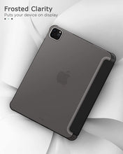 Load image into Gallery viewer, ProElite Smart Flip Case Cover for Apple iPad Pro 12.9 inch 5th Gen 2021, Transparent Soft Back with Pencil Holder, Black