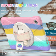Load image into Gallery viewer, ProElite Rugged 3 Layer Armor case Cover for Lenovo Tab M10 FHD Plus 3rd Gen 10.6 inch (Will Not Fit M10 5G Model ) with Hand Grip and Rotating Kickstand with Shoulder Strap, Rainbow