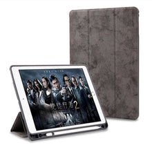 Load image into Gallery viewer, ProElite Smart PU Flip Case Cover for Apple iPad 9.7" 2017 2018 5th Gen/6th Gen Air 1 Air 2 (A1893/A1954) (Grey) with Pencil Holder