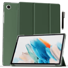 Load image into Gallery viewer, ProElite Smart Flip Case Cover for Samsung Galaxy Tab A8 10.5" SM-X200/ SM-X205/ SM-X207 2021 Translucent Back with Stylus Pen, Dark Green
