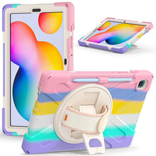 Load image into Gallery viewer, ProElite Rugged 3 Layer Armor case Cover for Samsung Galaxy Tab S6 Lite 10.4 Inch 2022 SM-P610/P615 with SPen Holder, Hand Grip and Rotating Kickstand, Rainbow