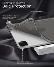 Load image into Gallery viewer, ProElite Smart Flip Case Cover for Apple iPad Pro 11 inch 4th/3rd Gen 2022/2021, Transparent Soft Back with Pencil Holder, Cyan Blue