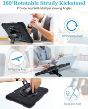 Load image into Gallery viewer, ProElite Rugged 3 Layer Armor case Cover for iPad Pro 11 inch 2022/2021 4th/3rd Gen with Pencil Holder, Shoulder Strap and Kickstand, Black