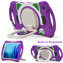Load image into Gallery viewer, ProElite Tough Kids case Cover for Samsung Galaxy Tab A7 10.4" SM-T500/T505/T507 with Rotating Kickstand & Shoulder Strap, Purple