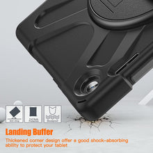 Load image into Gallery viewer, ProElite Rugged 3 Layer Armor case Cover for Lenovo Tab M10 FHD 3rd Gen 10.1 inch with Hand Grip and Rotating Kickstand with Shoulder Strap, (Black)