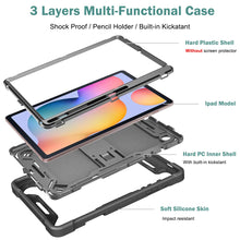 Load image into Gallery viewer, ProElite Rugged Shockproof Heavy Duty Back Case Cover for Samsung Galaxy Tab S6 Lite 10.4 Inch SM-P610/P615, Black