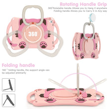 Load image into Gallery viewer, ProElite Tough Kids case Cover for Apple iPad 10.2" 9th Gen (2021) / 8th Gen / 7th Gen with Rotating Kickstand & Shoulder Strap, Pink