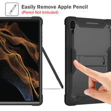 Load image into Gallery viewer, ProElite Rugged Shockproof Heavy Duty Back Case Cover for Samsung Galaxy Tab S8 Ultra 14.6 inch (SM-X900/ X906), with S Pen Holder, Black