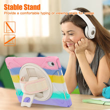 Load image into Gallery viewer, ProElite Rugged 3 Layer Armor case Cover for Apple iPad (A16) 11th/10th Generation (2025/2022). with Hand Grip and Rotating Kickstand, Rainbow