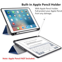 Load image into Gallery viewer, ProElite Smart PU Flip Case Cover for Apple iPad 9.7" 2017 2018 Air 1 Air 2 (A1893/A1954) (Black) with Pencil Holder