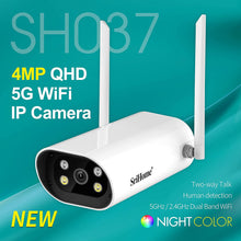 Load image into Gallery viewer, Srihome SH037 Dual Band Wireless WiFi 4MP Ultra HD 1440p Waterproof Outdoor IP Camera CCTV with LED Lights