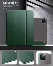 Load image into Gallery viewer, ProElite Smart Flip Case Cover for Apple iPad Pro 11 inch 4th/3rd Gen 2022/2021, Transparent Soft Back with Pencil Holder, Dark Green
